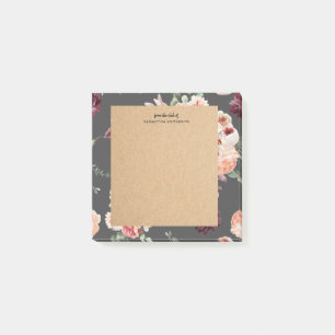 Post-it® Fleurs Pastel Modernes & Cadeau Personnalisé Kraft