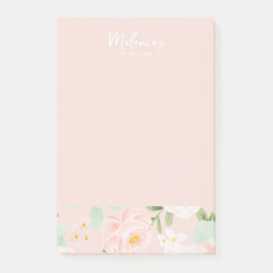 Post-it® Fleurs Roses d'aquarelle en rose et en rose