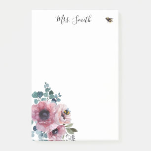 Post-it® Fleurs roses et abeilles
