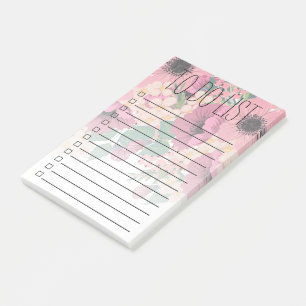 Post-it® Fleurs roses Floral à faire Liste ou liste d'épice