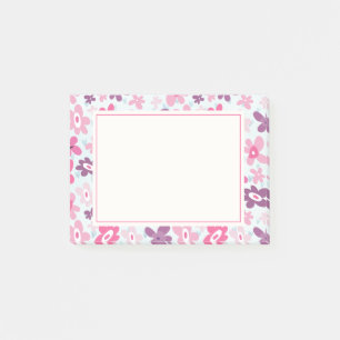 Post-it® Fleurs roses mignonnes Motif Whimsical
