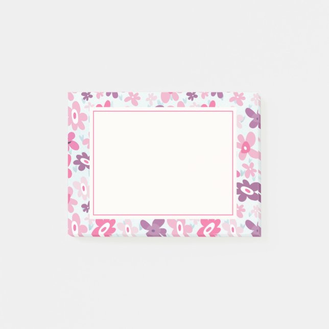 Post-it® Fleurs roses mignonnes Motif Whimsical (Devant)