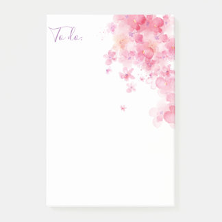 Post-it® Fleurs roses personnalisées d'aquarelle de //