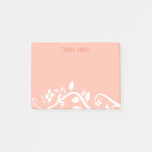 Post-it® Fleurs roses personnalisées, vignes et frontières