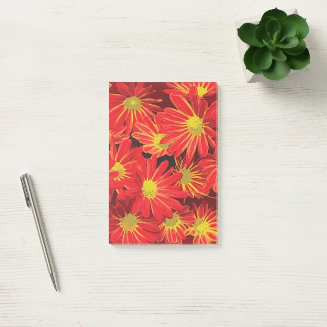 Post-it® Fleurs rouges et jaunes 1 (Bureau)