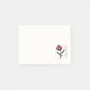 Post-it® Fleurs sauvages à longue tige rose et vert Personn