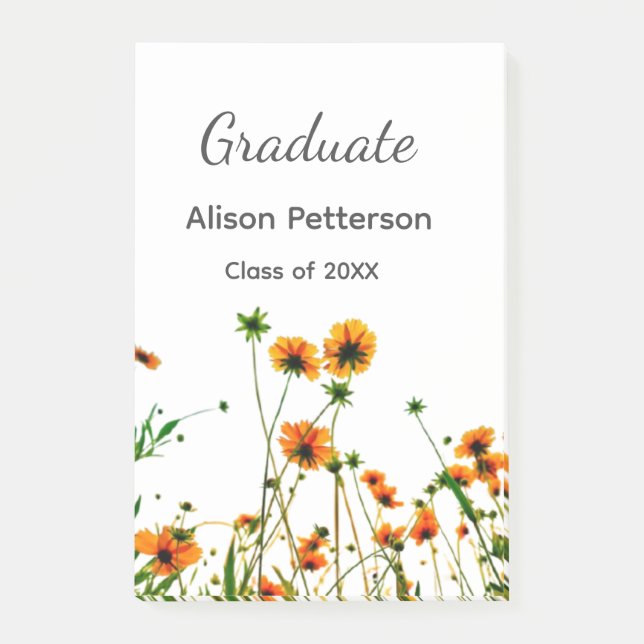 Post-it® Fleurs sauvages jaune orange graduatie rustique mo (Devant)