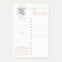 Fleurs Sauvages Rose Or Liste de Planning Quotidie