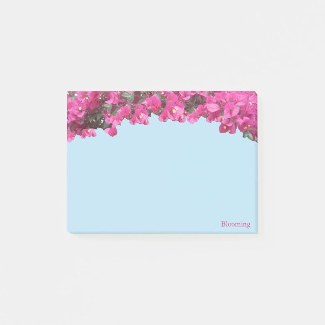 Post-it® Fleurs tropicales sur fond bleu clair (Devant)