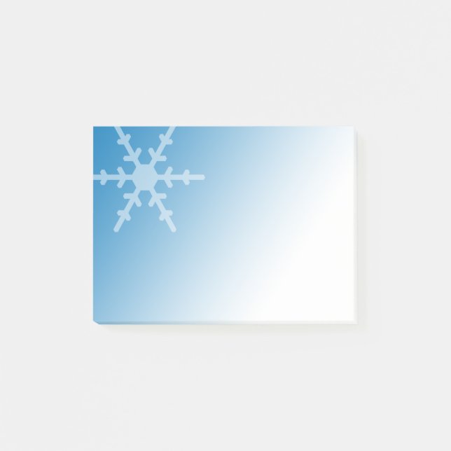 Post-it® Flocon de neige d'hiver blanc sur bleu rayonnant (Devant)
