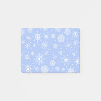 Post-it® Flocons de neige blancs sur le bleu