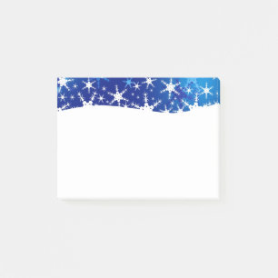 Post-it® Flocons de neige bleus d'hiver de Noël