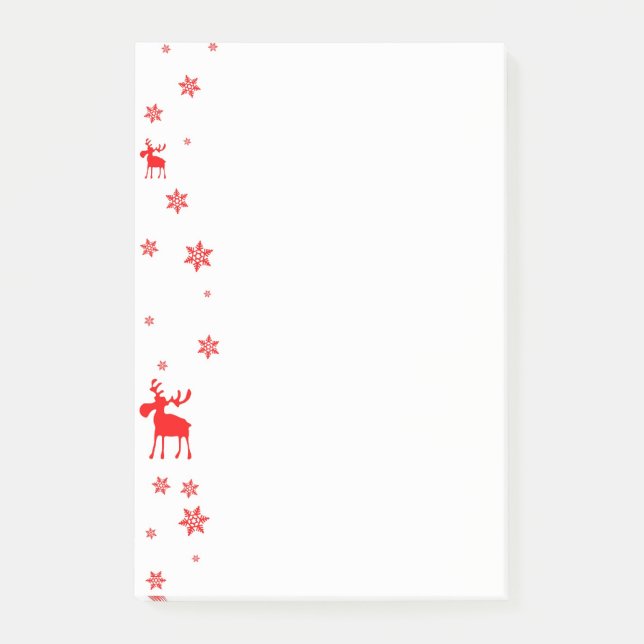 Post-it® Flocons de neige rouges simples modernes (Devant)