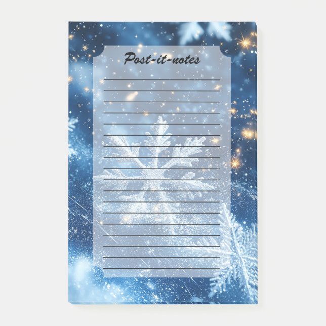 Post-it® Flocons de neige scintillants Noël d'hiver (Devant)