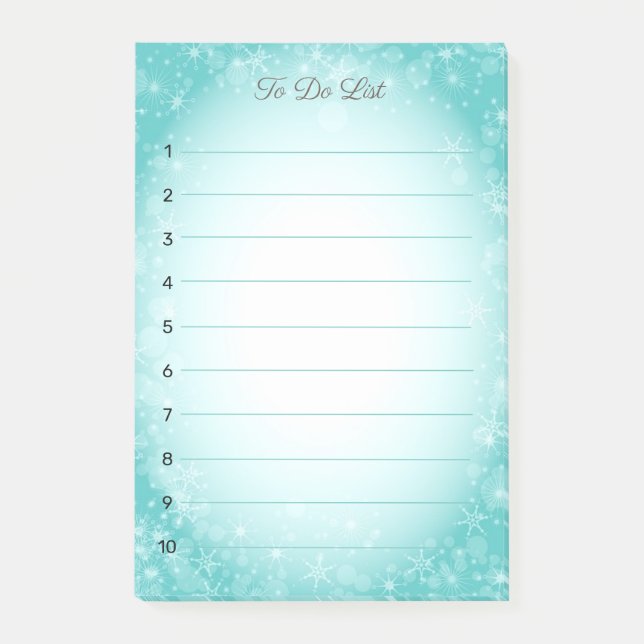 Post-it® Flocons de neige sur un dégradé bleu clair (Devant)