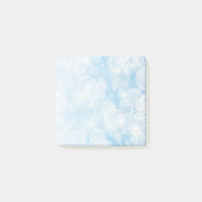 Post-it® Flocons de Noël sur fond bleu        (Devant)