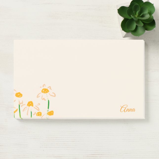 Post-it® Floral arrière - plan rose doux personnalisé (Bureau)