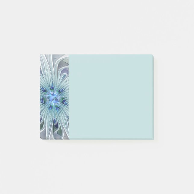 Post-it® Floral Beauty Abstract Modern Blue Pastel Flower (Devant)
