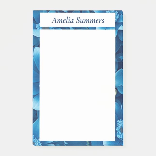 Post-it® Floral bleu personnalisé (Devant)