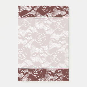 Post-it® Floral de dentelle rouge de Bourgogne