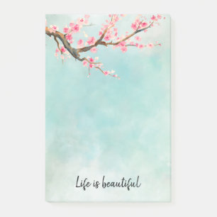 Post-it® Floral de fleurs de cerisiers roses d'Aqua
