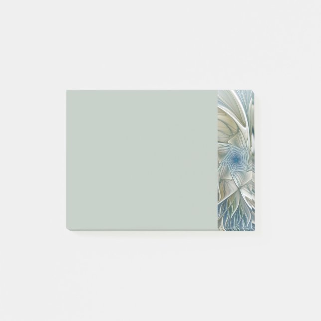 Post-it® Floral Dream Pattern Abstract Blue Khaki Fractal (Devant)