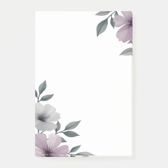 Post-it® Floral Edge Large Post It Notes (Devant)