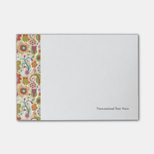 Post-it® Floral et hibou de couleur