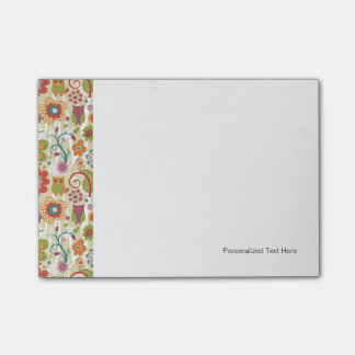 Post-it® Floral et hibou de couleur