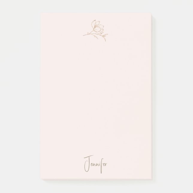 Post-it® Floral féminin or et blush (Devant)