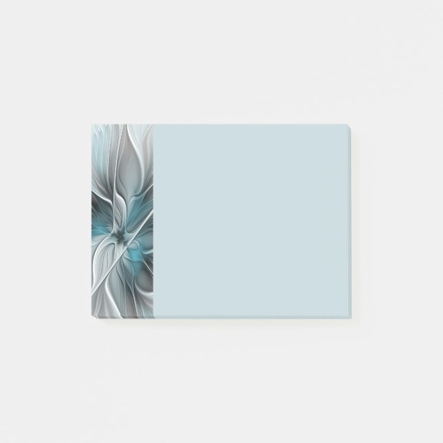 Post-it® Floral Fractal Modern Abstract Flower Blue Gray (Devant)