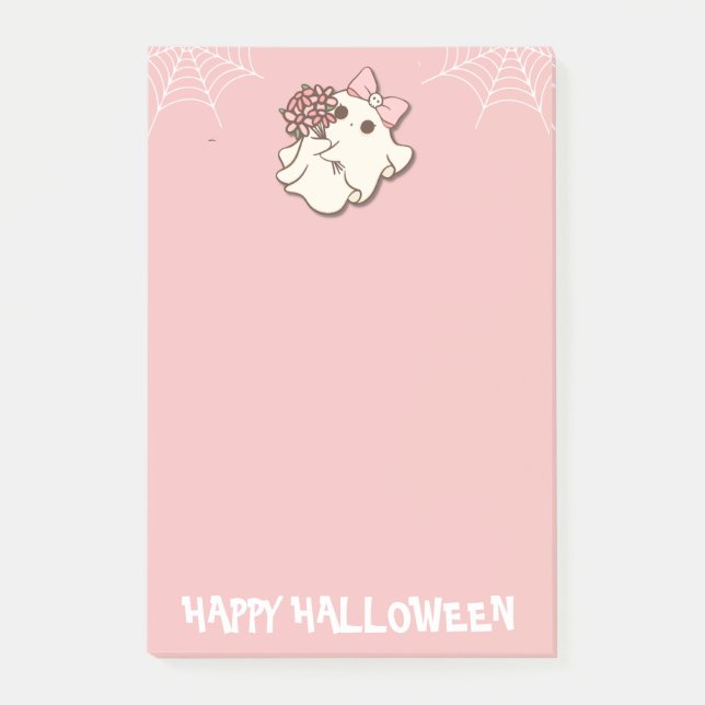 Post-it® Floral Fright — Ghost with a Bouquet (Devant)