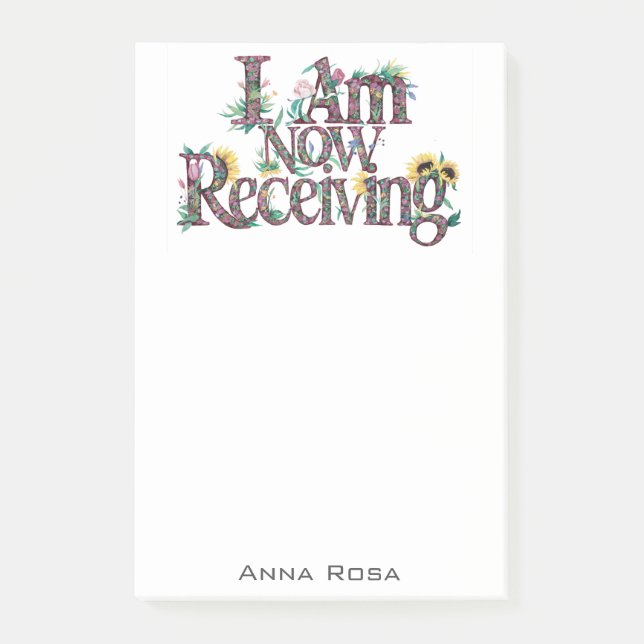 Post-it® *~* Floral JE REÇOIS MAINTENANT LE manifeste AP85  (Devant)