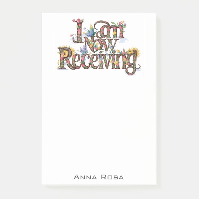 Post-it® *~* Floral JE REÇOIS MAINTENANT LE Manifeste AP85  (Devant)