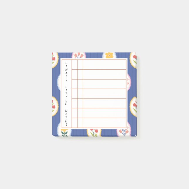 Post-it® Floral Lined Frame – Blossom Time Sticky Notes (Devant)