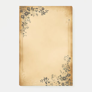 Post-it® Floral noir sur vieux parchemin