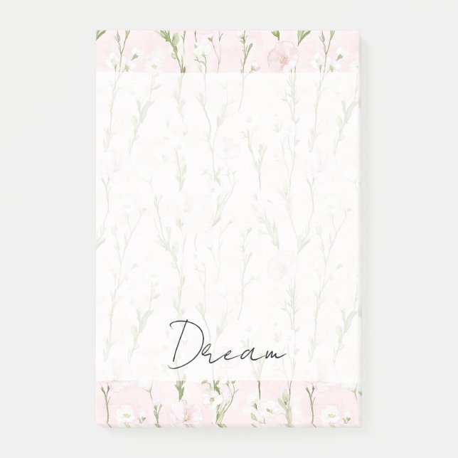 Post-it® Floral rose pâle (Devant)