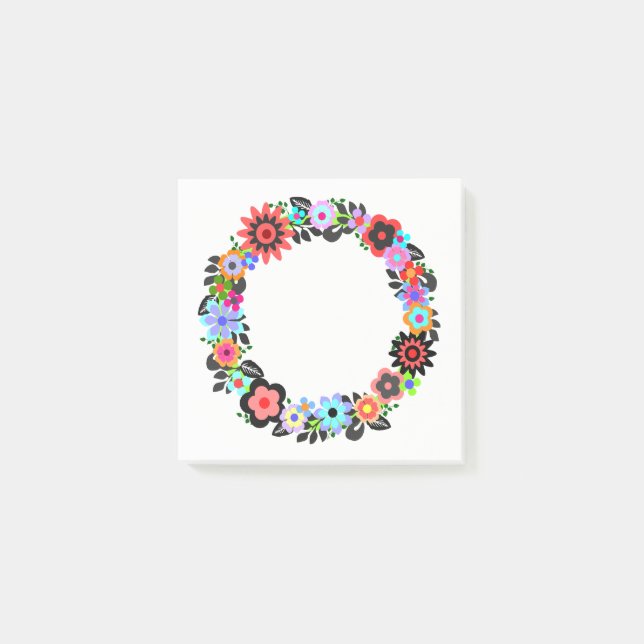 Post-it® "Floral Wreath" Publier une note, Sticky Notes. (Devant)