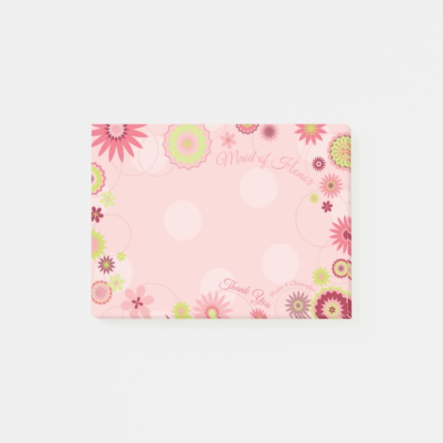 Post-it® Flore d'été personnalisée Plutôt rose (Devant)