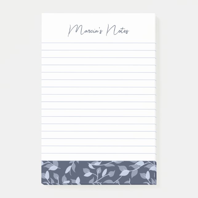 Post-it® Flore Gris Plutôt Moderne Personnalisé Lins (Devant)