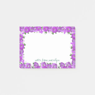 Post-it® Flore violette multicolore personnalisée