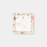 Flores d'aquarelle de printemps et de pêche Monogr