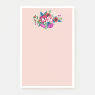 Post-it® Flores de Boho pourpres blanchies