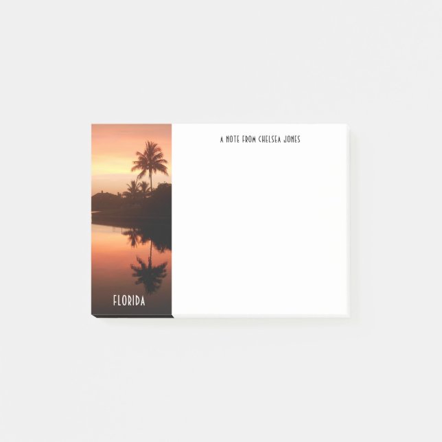 Post-it® Floride Canal Sunset Photo avec nom (Devant)
