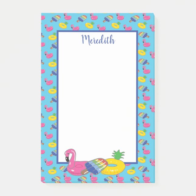 Post-it® Flottes personnalisées Bleues Bleues Bleues (Devant)