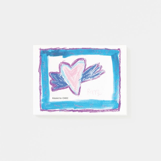 Post-it® Flying Heart - Art pour enfants pour le CHOC  (Devant)