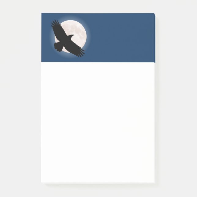 Post-it® Flying raven avec la lune derrière elle (Devant)