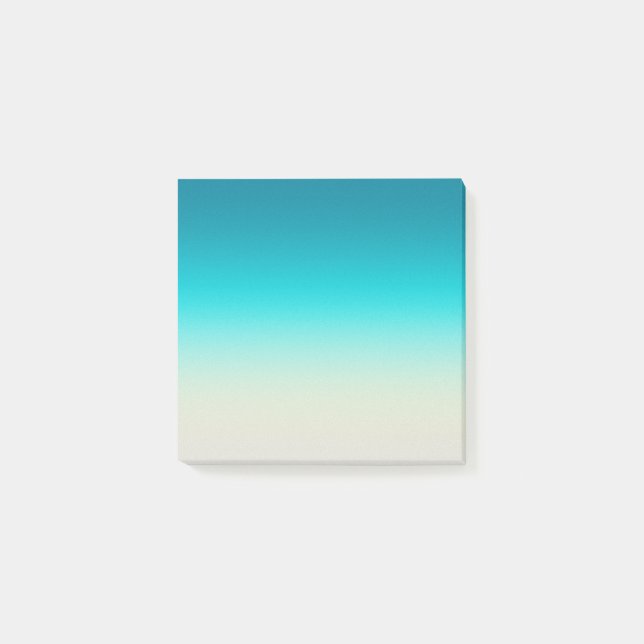 Post-it® Fond Abstrait Dégradé Bleu Aqua Ombre Douce  (Devant)