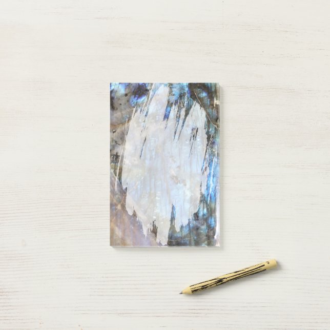 Post-it® Fond Azure et Iridescence (Sur un bureau)
