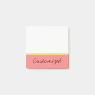 Post-it® Fond de corail clair minimaliste avec le nom